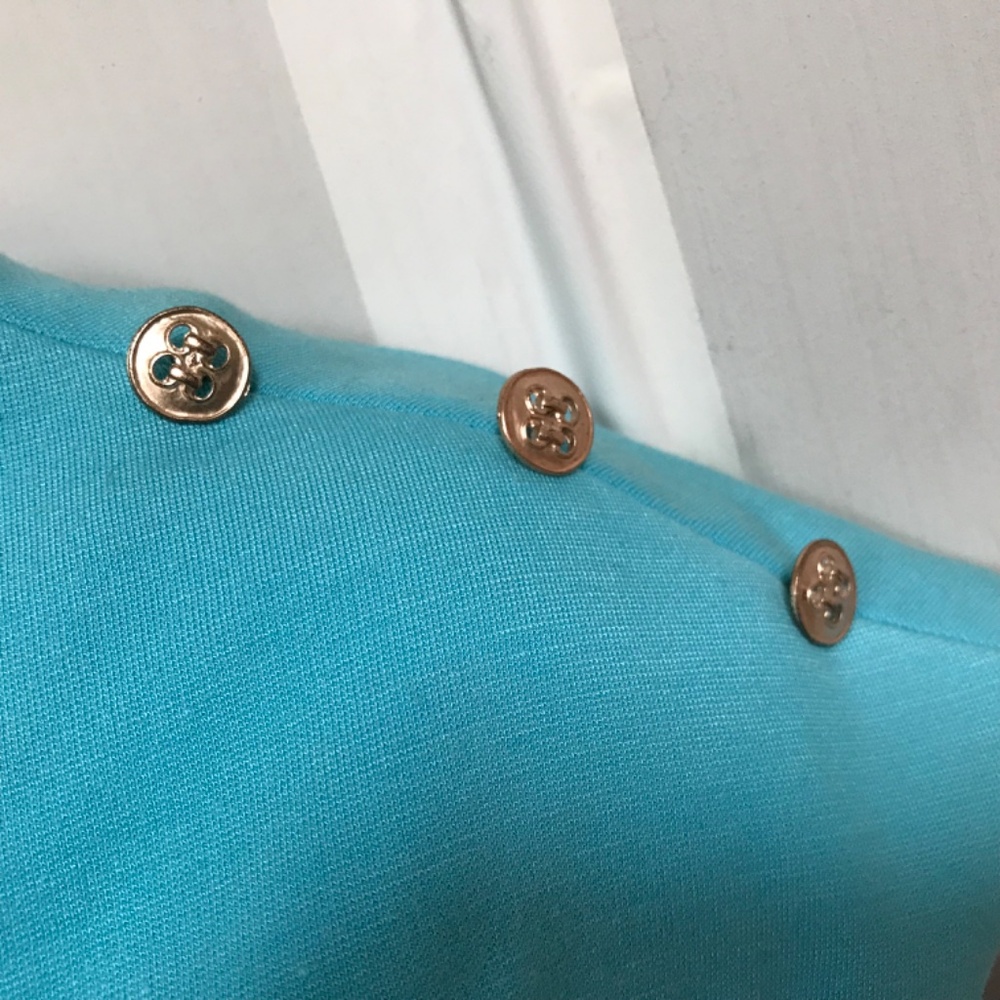 Tyler Boe Sleeveless Turquoise Belted Dress - Picture 9 of 15